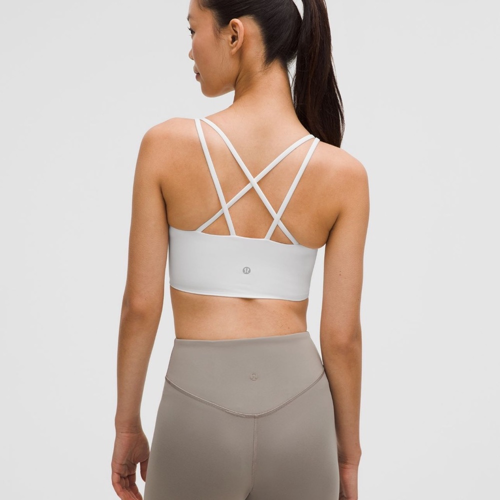 Lululemon like a cloud longline White Sports Bra